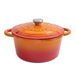 RRP £45.65 Cast Iron Pot with Lid Non-Stick Ovenproof Enamelled