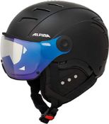 RRP £172.72 ALPINA Unisex - Adult, JUMP 2.0 VM ski helmet, black matt, 59-61 cm