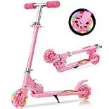 RRP £47.94 TENBOOM Scooter For Kids Ages 4-7 Boys Girls With Led Light Up Wheels