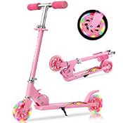 RRP £47.94 TENBOOM Scooter For Kids Ages 4-7 Boys Girls With Led Light Up Wheels