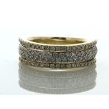 14ct Yellow Gold triple band Semi Eternity Diamond Ring 1.00 Carats - Valued By AGI £7,450.00 - A