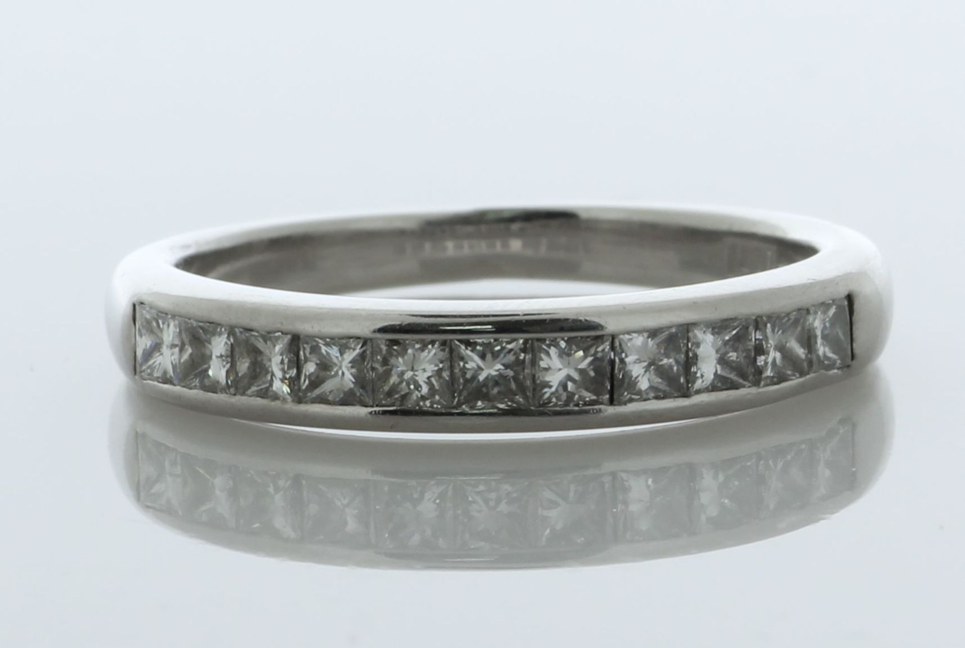Platinum Channel Set Semi Eternity Diamond Ring 0.50 Carats - Valued By AGI £3,030.00 - Eleven