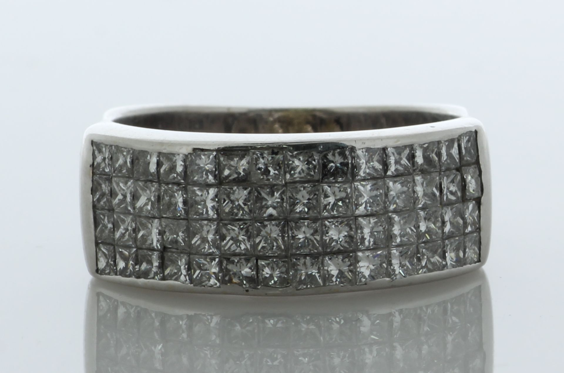 18ct White Gold Channel Set Four Row Semi Eternity Diamond Ring 2.00 Carats - Valued By AGI £4,830.