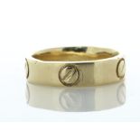 9ct Yellow Gold Band - Valued By AGI £1,750.00 - Yellow gold wedding band created to mimic the '
