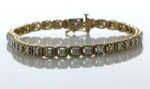 10ct Two-Tone Gold Tennis Diamond Bracelet 2.00 Carats - Valued By AGI £6,115.00 - Forty round