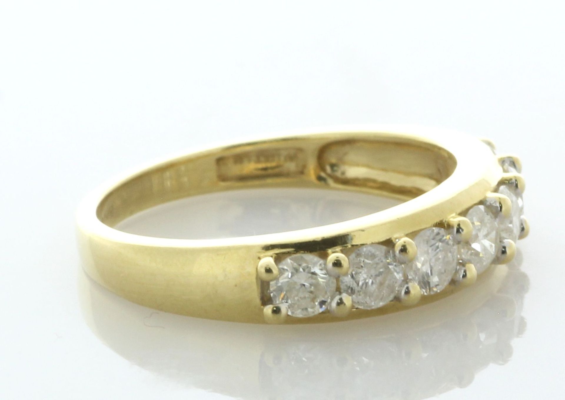 18ct Yellow Gold Claw Set Semi Eternity Diamond Ring 1.00 Carats - Valued By AGI £2,530.00 - A - Image 3 of 5