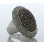 18ct White Gold Cocktail Pavé Dome Diamond Ring 7.00 Carats - Valued By AGI £17,950.00 - A one-off