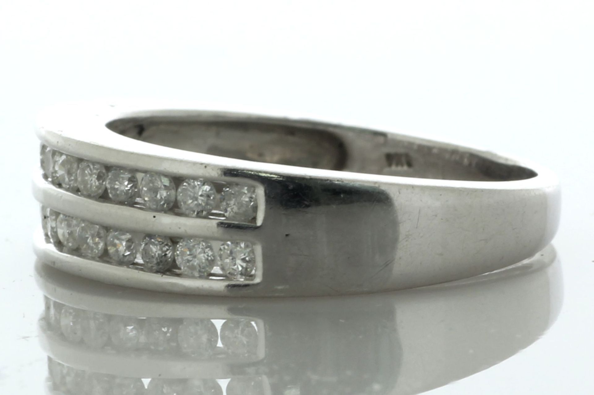 9ct White Gold Two Row Semi Eternity Diamond Ring 0.65 Carats - Valued By AGI £3,140.00 - Two rows - Image 3 of 6