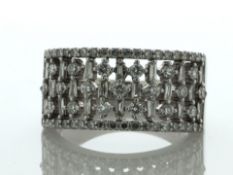 10ct White Gold Five Row Diamond Ring 1.00 Carats - Valued By AGI £5,450.00 - This semi eternity