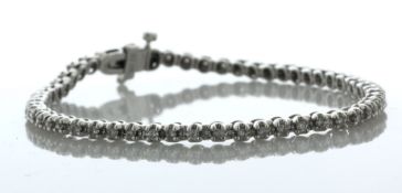 10ct White Gold Tennis Diamond Bracelet 1.00 Carats - Valued By AGI £3,335.00 - Fifty six round