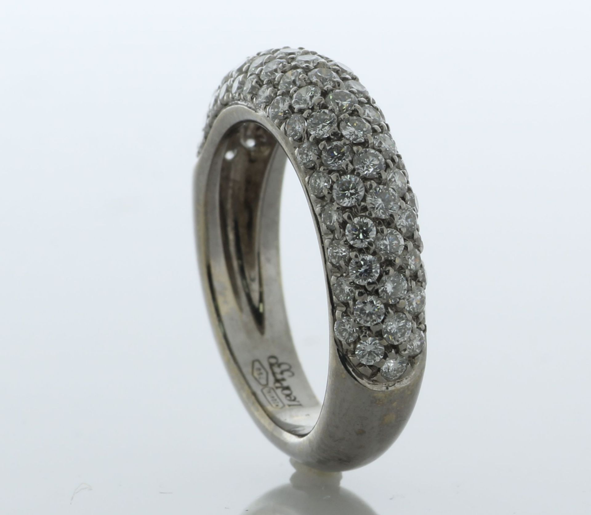 18ct White Gold Pavé Set Semi Eternity Dome Diamond Ring 2.00 Carats - Valued By AGI £6,705.00 - - Image 4 of 5