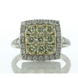 14ct White Gold Two Tone Fancy Cluster Diamond Ring 1.50 Carats - Valued By AGI £5,620.00 - A