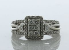 9ct White Gold Illusion Dress Diamond Ring 0.55 Carats - Valued By AGI £2,495.00 - This unique