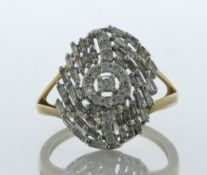 18ct Yellow Gold Oval Cluster Cocktail Diamond Ring 1.00 Carats - Valued By AGI £2,425.00 - A