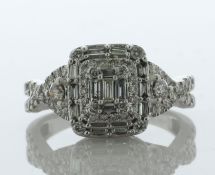 10ct White Gold Illusion Cluster Diamond Ring 1.00 Carats - Valued By AGI £3,340.00 - This