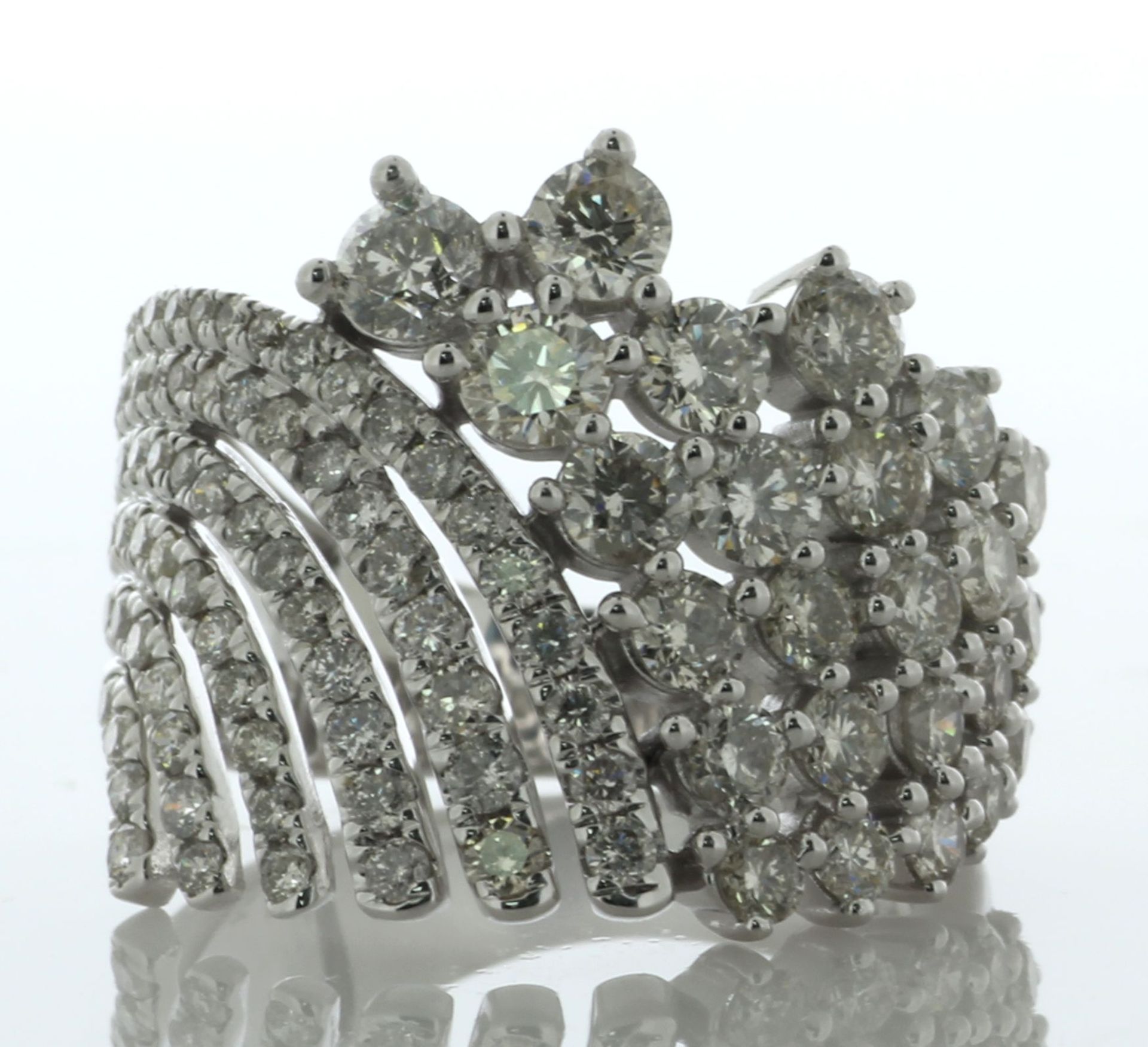 14ct White Gold Cocktail Diamond Ring 3.00 Carats - Valued By AGI £8,995.00 - An exquisite design