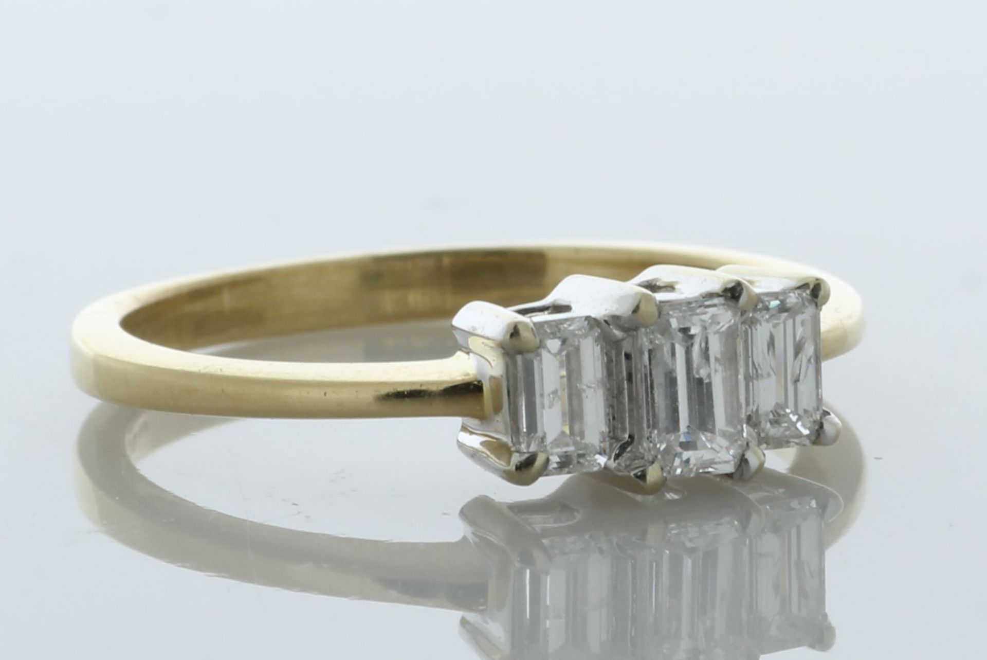 18ct Yellow Gold Three Stone Emerald Cut Ring 0.60 Carats - Valued By AGI £3,150.00 - A lovely three - Image 2 of 5