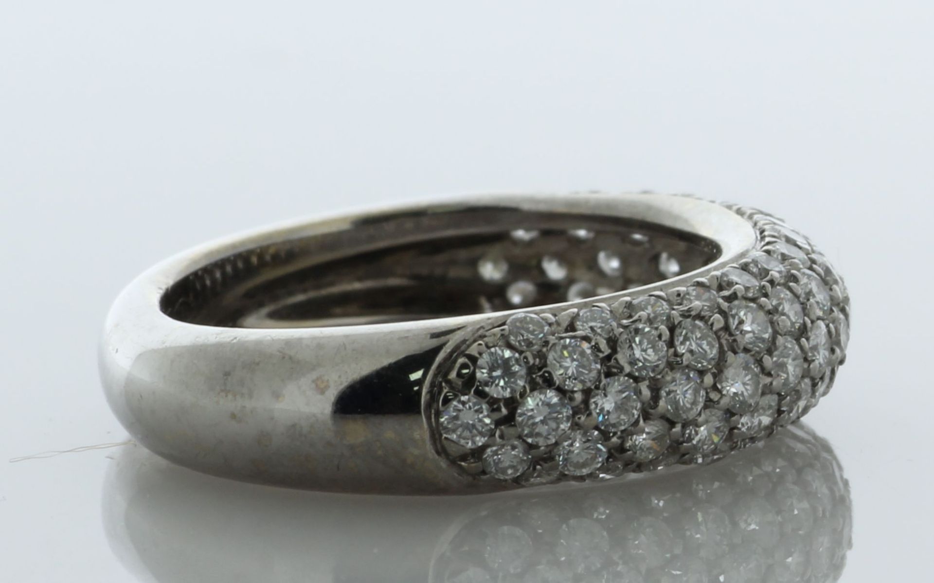 18ct White Gold Pavé Set Semi Eternity Dome Diamond Ring 2.00 Carats - Valued By AGI £6,705.00 - - Image 2 of 5