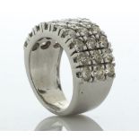 9ct White Gold Triple Band Semi Eternity Diamond Ring 4.14 Carats - Valued By AGI £8,520.00 -