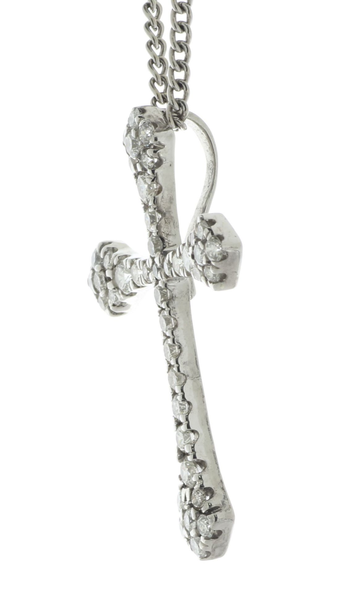 18ct White Gold Diamond Cross Pendant 1.50 Carats - Valued By AGI £7,950.00 - This classic 18ct - Image 3 of 4
