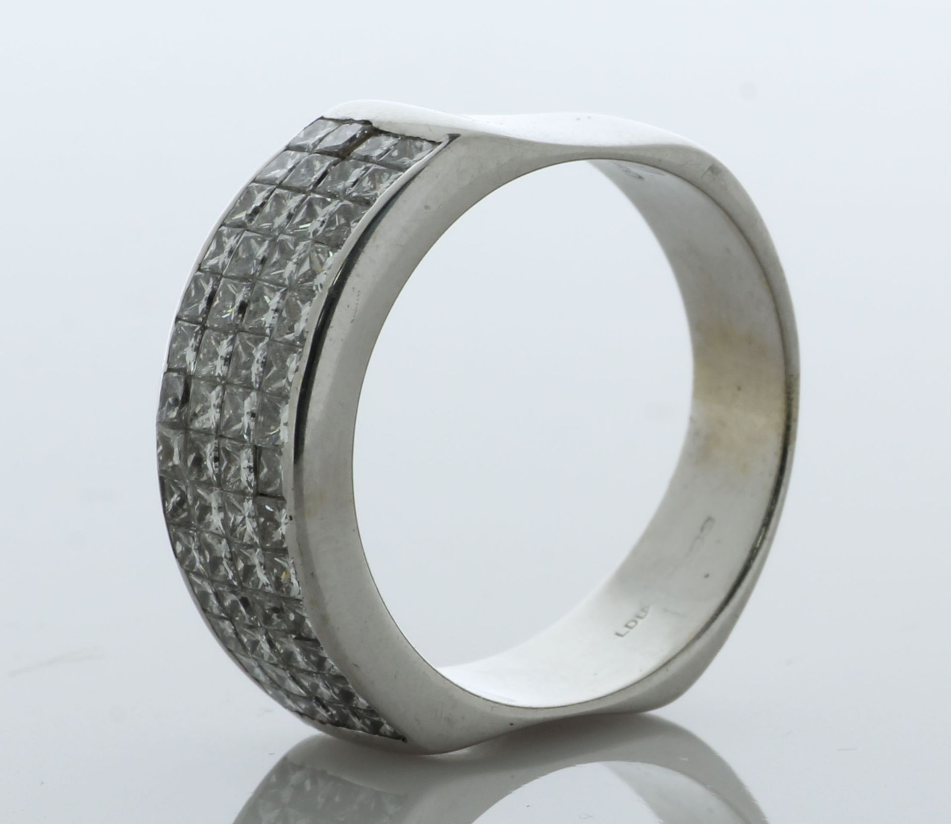 18ct White Gold Channel Set Four Row Semi Eternity Diamond Ring 2.00 Carats - Valued By AGI £4,830. - Image 4 of 5