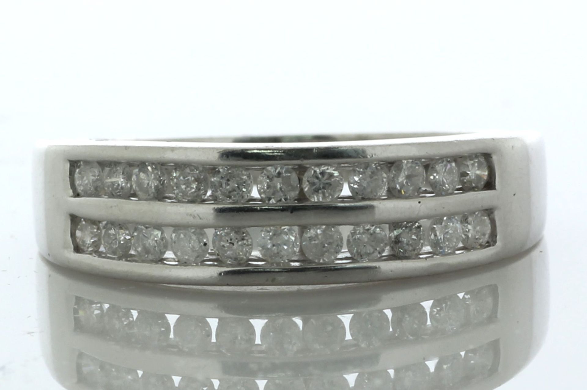 9ct White Gold Two Row Semi Eternity Diamond Ring 0.65 Carats - Valued By AGI £3,140.00 - Two rows - Image 2 of 6