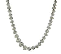 10ct White Gold Tennis Diamond Collarate 4.00 Carats - Valued By AGI £15,855.00 - A graduated