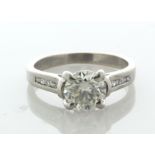 9ct White Gold Single Stone With Stone Set Shoulders Moissanite Ring - Valued By AGI £1,700.00 - One