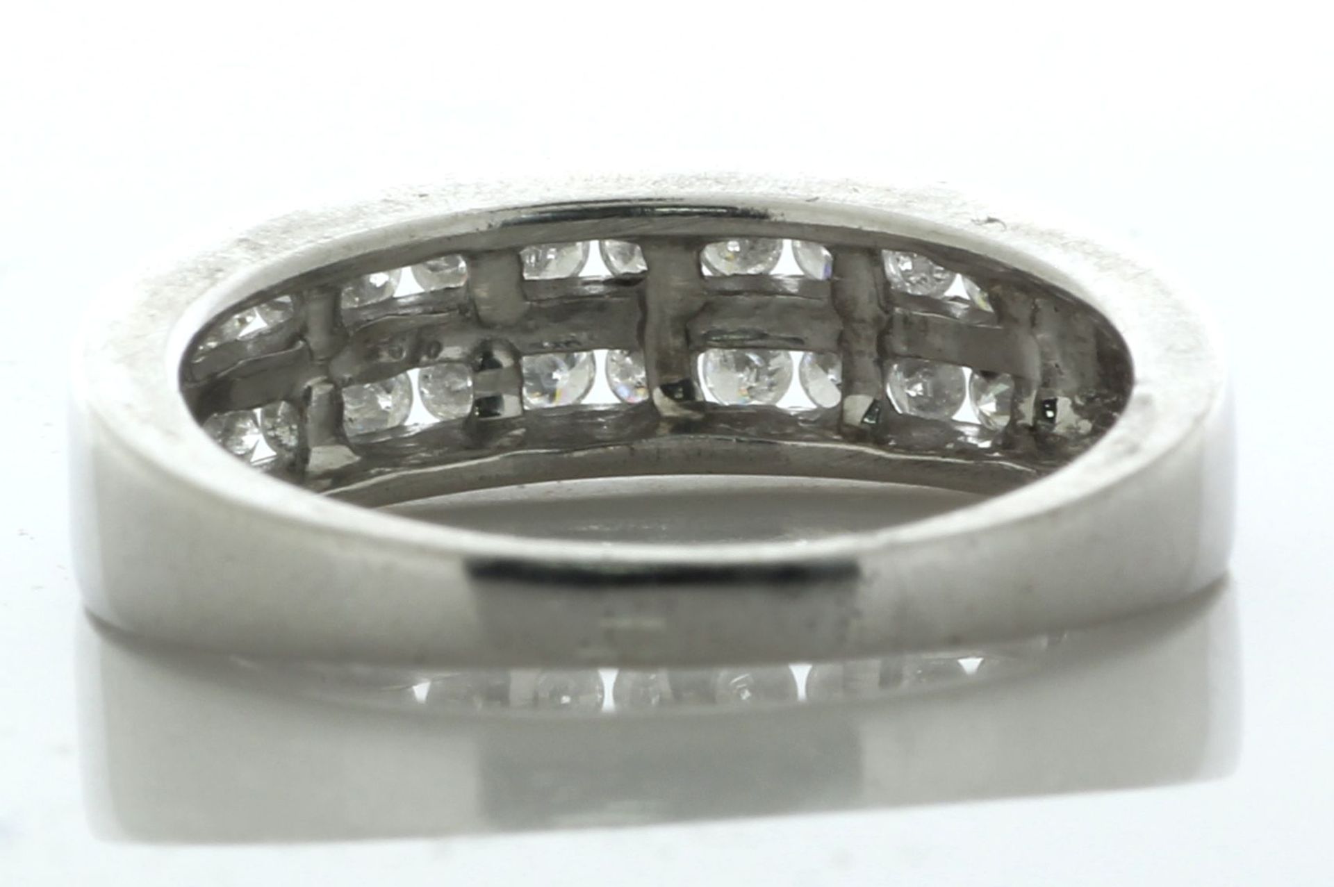 9ct White Gold Two Row Semi Eternity Diamond Ring 0.65 Carats - Valued By AGI £3,140.00 - Two rows - Image 4 of 6