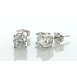 18ct White Gold Single Stone Diamond Stud Earring 2.05 Carats - Valued By AGI £12,680.00 - This