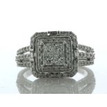 14ct White Gold Illusion Set Cluster Diamond Ring 1.50 Carats - Valued By AGI £5,585.00 - Four