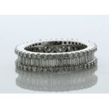 18ct White Gold Channel Set Full Eternity Diamond Ring 4.00 Carats - Valued By AGI £11,200.00 - This