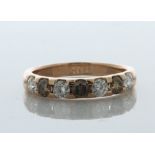 18ct Rose Gold Claw Set Semi Eternity Diamond Ring 0.70 Carats - Valued By AGI £3,140.00 - A