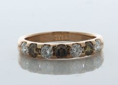 18ct Rose Gold Claw Set Semi Eternity Diamond Ring 0.70 Carats - Valued By AGI £3,140.00 - A