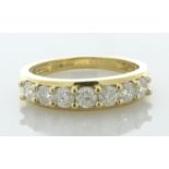 18ct Yellow Gold Claw Set Semi Eternity Diamond Ring 1.00 Carats - Valued By AGI £2,530.00 - A