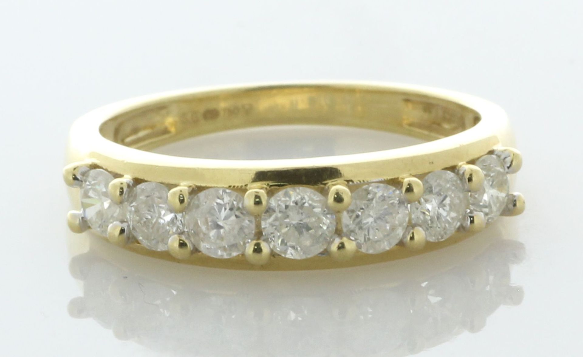 18ct Yellow Gold Claw Set Semi Eternity Diamond Ring 1.00 Carats - Valued By AGI £2,530.00 - A