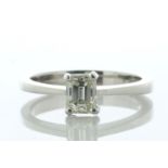 18ct White Gold Single Stone Emerald Cut Diamond Ring 0.75 Carats - Valued By AGI £6,950.00 - One