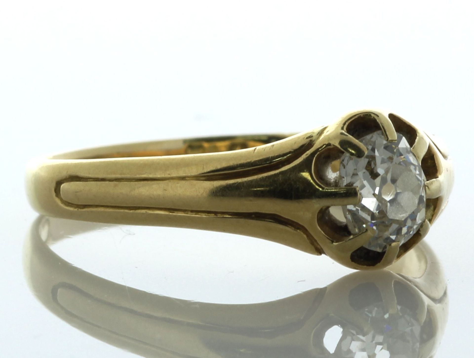 18ct Yellow Gold Single Stone Fancy Claw Set Diamond Ring 1.00 Carats - Valued By AGI £8,560.00 - - Image 2 of 5