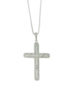 9ct White Gold Diamond Cross Pendant And Chain 1.50 Carats - Valued By AGI £6,975.00 - A beautiful