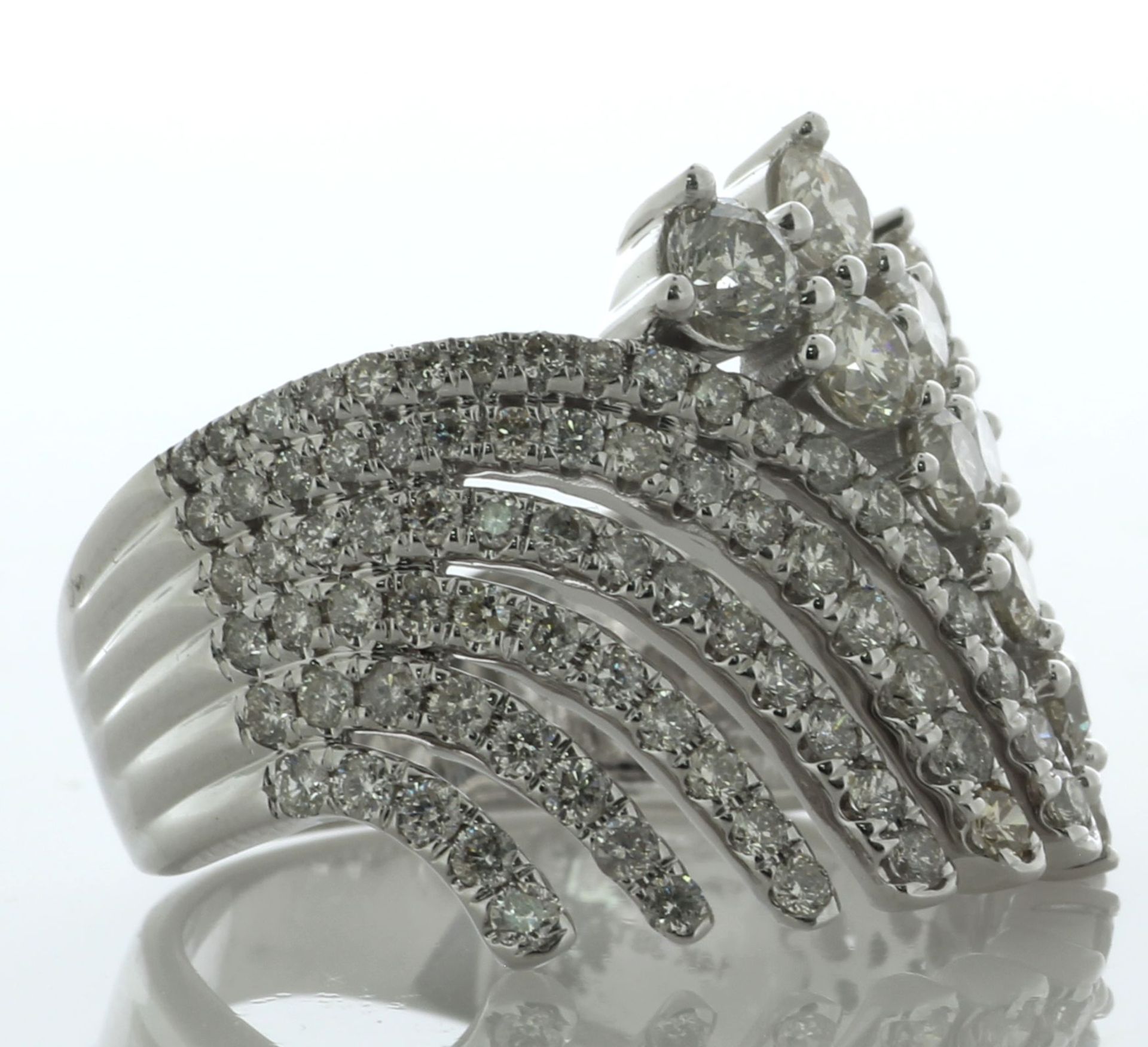 14ct White Gold Cocktail Diamond Ring 3.00 Carats - Valued By AGI £8,995.00 - An exquisite design - Image 2 of 7
