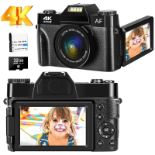 RRP £116.45 Digital Camera 4K Vlogging Camera 48MP 30FPS Full HD