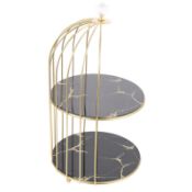 RRP £35.03 Beavorty 2- Tier Cake Stands with Bird Cage Shaped