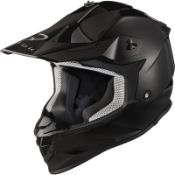 RRP £64.38 Black Gravel Solid Motocross Helmet M Gloss Black