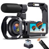 RRP £167.49 YinFun 4K Camcorder Video Camera 48MP 60FPS WiFi IR