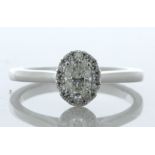 18ct White Gold Oval Cut Halo Diamond Ring (0.42) 0.57 Carats - Valued By IDI £8,045.00 - A gorgeous