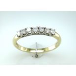 18ct Claw Set Semi Eternity Diamond Ring 0.33 Carats - Valued By AGI £4,880.00 - Seven natural round