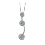 18ct White Gold Illusion Set Flower Cluster Diamond Pendant 1.00 Carats - Valued By IDI £14,050.00 -