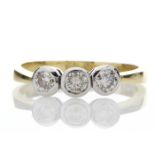 18ct Three Stone Claw Set Diamond Ring 0.75 Carats - Valued By AGI £6,230.00 - Three beautiful round