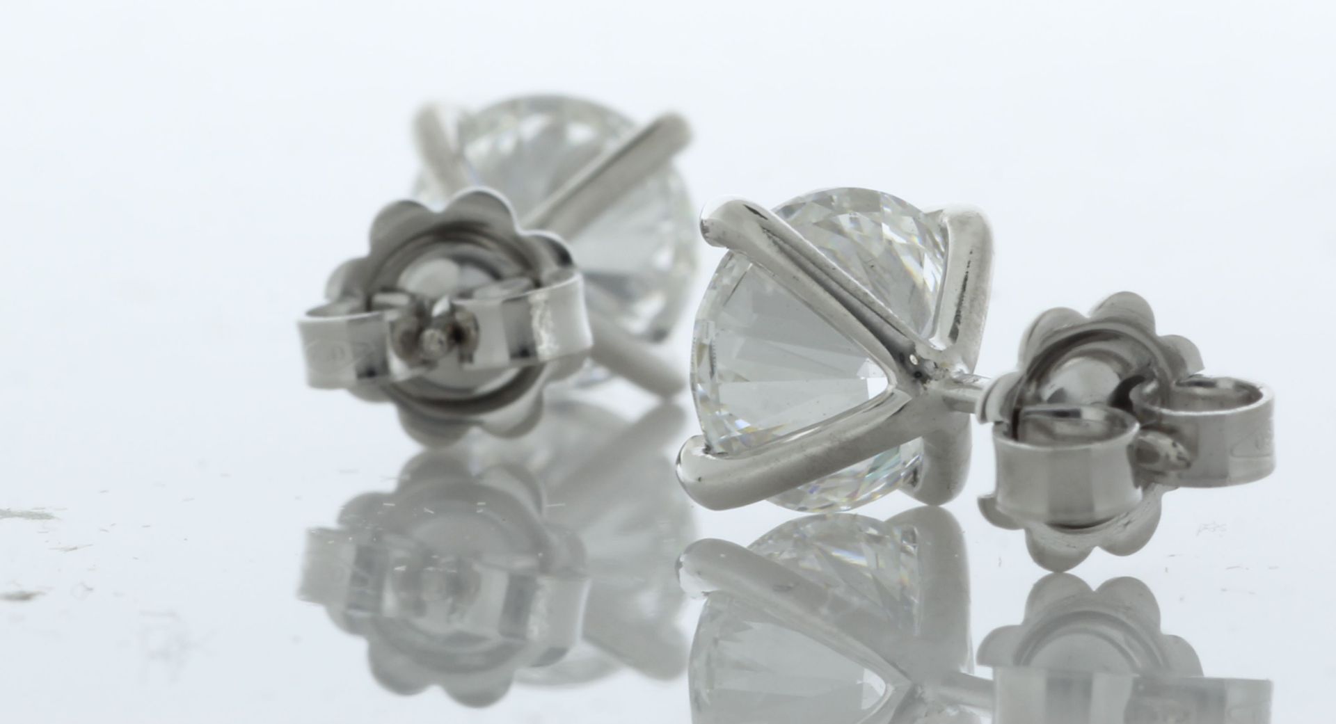 18ct White Gold LAB GROWN Diamond Earrings 3.40 Carats - Valued By AGI £28,340.00 - Two stunning - Image 3 of 4