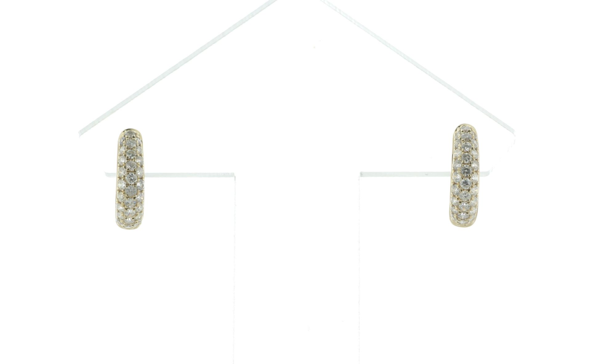14ct Yellow Gold Semi Eternity Diamond Hoop Earring 0.55 Carats - Valued By IDI £2,650.00 - These - Image 3 of 8